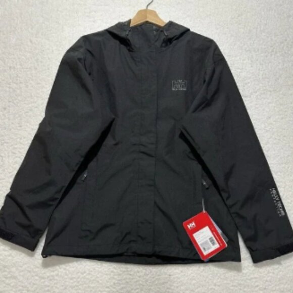 NWT Helly Hansen Women Black Seven J Waterproof Rain Regular Fit Jacket Size L - Picture 1 of 10